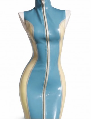 Latex Kleid mit Stehkragen – Ärmellos & Figurbetont